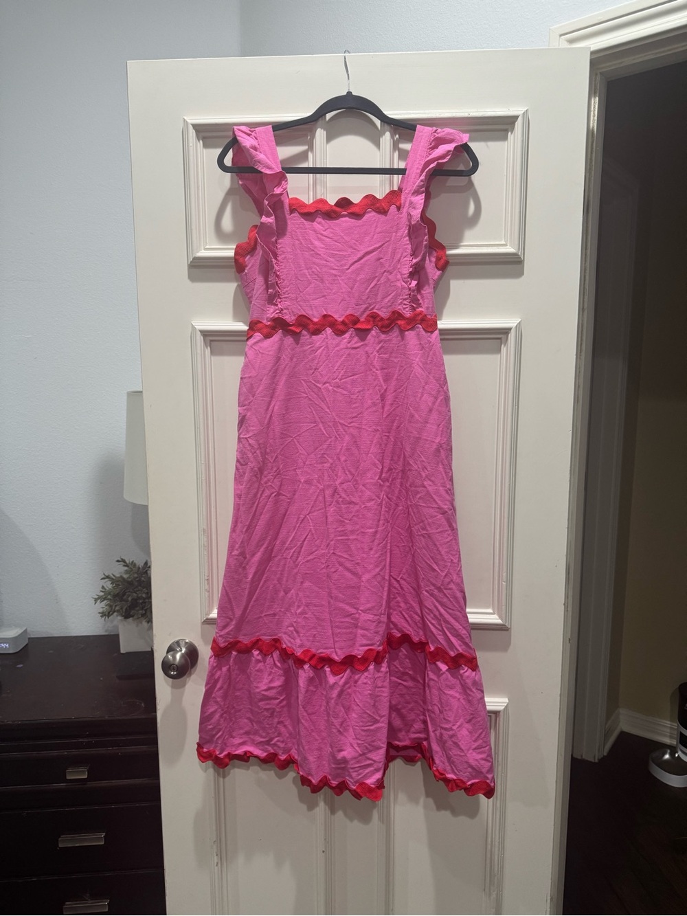 Women’s Pink Ruffle Trim Sundress